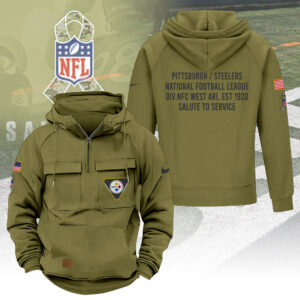 Pittsburgh Steelers 2025 Salute to Service 2D Vintage Quarter Zip Hoodie - TANTN16604