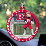 Rutgers Scarlet Knights Football Custom shape 2-sided Acrylic Car Ornament - HOATT13119