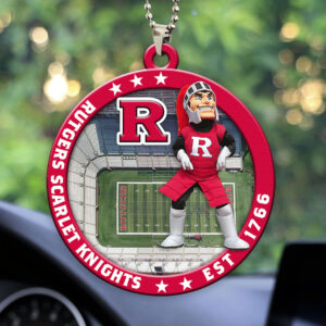Rutgers Scarlet Knights Football Custom shape 2-sided Acrylic Car Ornament - HOATT13119