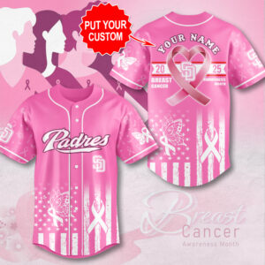 Personalized San Diego Padres x Breast Cancer Awareness 2025 Baseball Jersey - MAITM13036