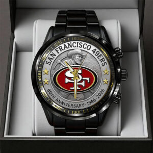 San Francisco 49ers 2026 Anniversary Black Stainless Steel Watch - TANTN16986