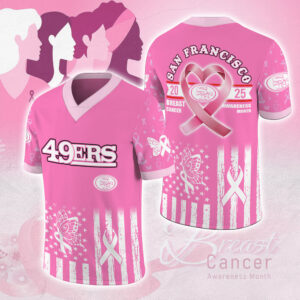 San Francisco 49ers x Breast Cancer Awareness 2025 3D Football Jersey - MAITM12894