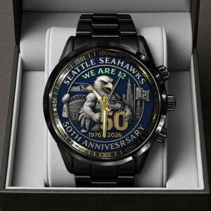 Seattle Seahawks 50th Anniversary 2026 Black Stainless Steel Watch - TANTN16079