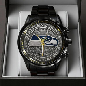 Seattle Seahawks 50th Anniversary 2026 Black Stainless Steel Watch - TANTN16081