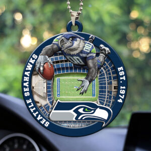 Seattle Seahawks Custom shape 2-sided Acrylic Car Ornament - HOATT12605
