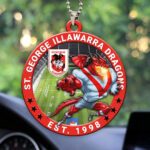 St. George Illawarra Dragons Custom Shape 2-sided Acrylic Car Ornament – HOATT13380