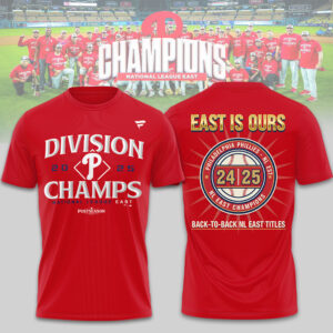 Philadelphia Phillies NL EAST Champions 2025 3D Apparel - TMTHU1021