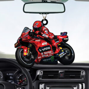 Ducati Lenovo Team x Marc Marquez Custom Shape 2-sided Acrylic Car Ornament – TANTN 11812
