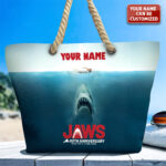 Personalized Jaws Hemp Rope Tote Bag - TANTN 14197