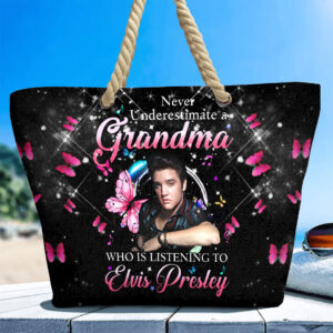 Elvis Presley Hemp Rope Tote Bag - TANTN 14292