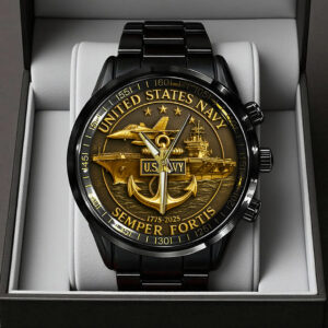 US Navy Black Stainless Steel Watch - TANTN15891