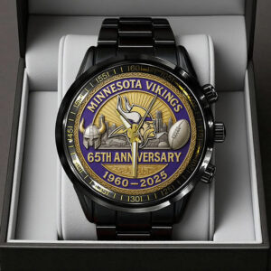 Minnesota Vikings Black Stainless Steel Watch - TANTN15903