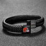 Cleveland Browns Crucial Catch 2025 Braided Leather Bracelet - TANTN15916