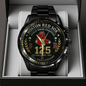 Boston Red Sox 125th Anniversary 2026 Black Stainless Steel Watch - TANTN16070