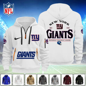 New York Giants 2D Quarter Zip Hoodie - TANTN16125