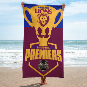 Brisbane Lions Premiers 2025 Rectangle Beach Towel - TANTN16898