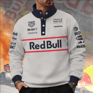 Red Bull Racing 3D Snap Button Collar Sweatshirt - TANTN16923