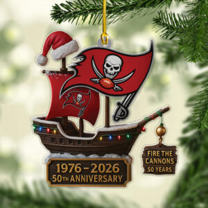 Tampa Bay Buccaneers 50th Anniversary Custom Shape 2-side Printed Acrylic Ornament - MAITM12979