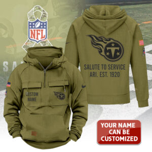 Personalized Tennessee Titans 2025 Salute to Service 2D Vintage Quarter Zip Hoodie - TANTN16758