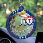 Texas Rangers Custom shape 2-sided Acrylic Car Ornament - HOATT13059