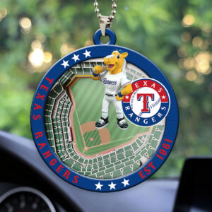 Texas Rangers Custom shape 2-sided Acrylic Car Ornament - HOATT13059