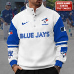 Personalized Toronto Blue Jays 3D Snap Button Collar Sweatshirt - TANTN16504