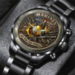 US Marine Corps Black Stainless Steel Watch - MAITM 12211