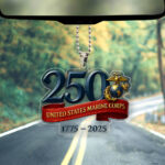 US Marine Corps 250th Anniversary 2025 Custom shape Clear 1-sided Acrylic Car Ornament - TMTHU717
