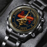 US Marine Corps 250th Anniversary Black Stainless Steel Watch - TMTHU1234