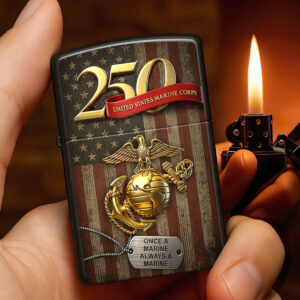 US Marine Corps 250th Anniversary 2025 Zippo Lighter Case (No Insert) - TMTHU1010