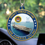 USS America (CV-66) Custom Shape 2-sided Acrylic Car Ornament – HOATT13200