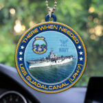 USS Guadalcanal (LPH-7) Custom Shape 2-sided Acrylic Car Ornament – HOATT13216