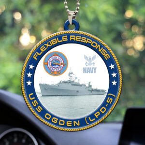 USS Ogden (LPD-5) Custom Shape 2-sided Acrylic Car Ornament – HOATT13227