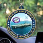 USS Ronald Reagan (CVN-76) Custom Shape 2-sided Acrylic Car Ornament – HOATT13228