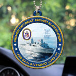 USS San Antonio (LPD-17) Custom Shape 2-sided Acrylic Car Ornament – HOATT13229