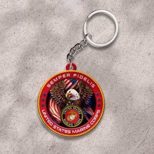 US Marine Corps Custom Shape 2-sided Keychain - HOATT13299