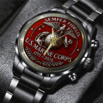 US Marine Corps Black Stainless Steel Watch - TANTN15905