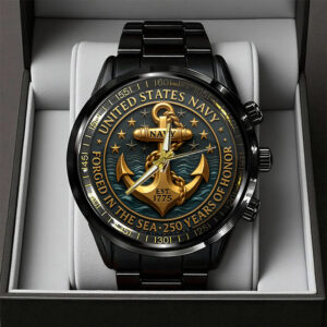 US Navy Black Stainless Steel Watch - TANTN15990