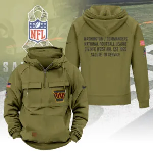 Washington Commanders 2025 Salute to Service 2D Vintage Quarter Zip Hoodie - TANTN16609