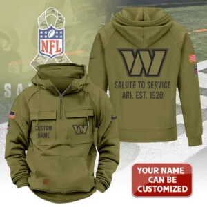 Personalized Washington Commanders 2025 Salute to Service 2D Vintage Quarter Zip Hoodie - TANTN16759