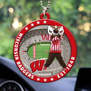 Wisconsin Badgers Football Custom shape 2-sided Acrylic Car Ornament - HOATT13123