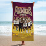 Brisbane Broncos Rectangle Beach Towel - TMTHU1456