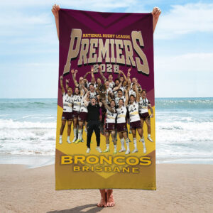 Brisbane Broncos Rectangle Beach Towel - TMTHU1456