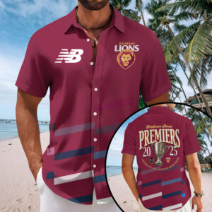 Brisbane Lions Short Sleeve Button-Down Shirt - TMTHU1569
