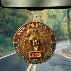 Brisbane Broncos Custom shape 2-sided Acrylic Car Ornament - GNENEW672