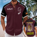 Brisbane Broncos Short Sleeve Button-Down Shirt - TMTHU1568