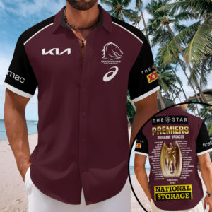 Brisbane Broncos Short Sleeve Button-Down Shirt - TMTHU1568
