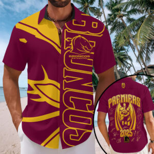 Brisbane Broncos Short Sleeve Button-Down Shirt - TMTHU1437
