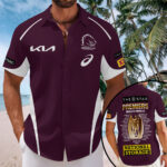 Brisbane Broncos Short Sleeve Button-Down Shirt - TMTHU1644