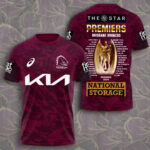 Brisbane Broncos Premiers 3D Apparel - TMTHU1696